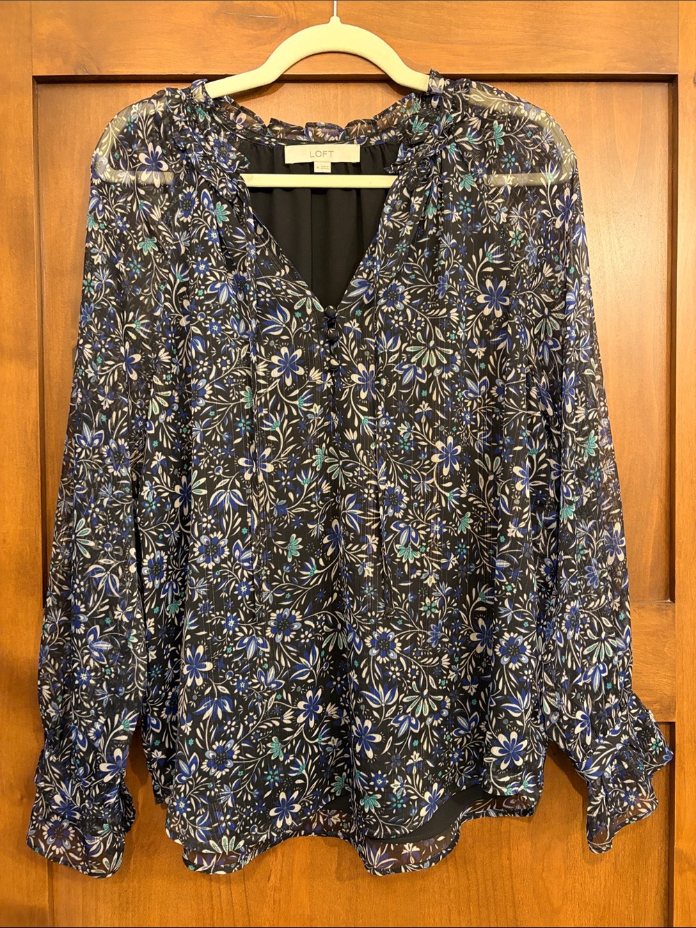 LOFT Long Sleeve Floral Blouse